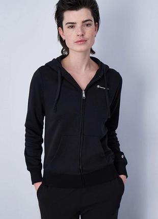 Толстовка hooded full zip sweatshirt 117115-kk001 champion m чорний 117115-kk001 s