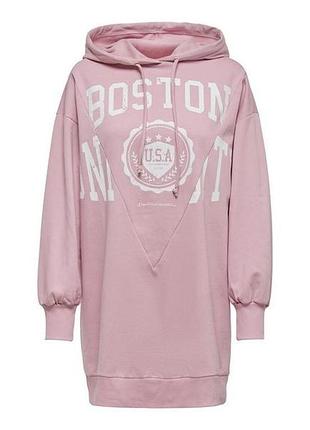 Кофта туніка onlzoey ls dreamer oversized tunic nn 15258223-dawn pink-print:boston only l розовий 15258223-dawn pink-print: