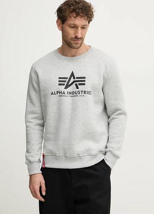 Кофта alpha industries basic sweater grey 178302/17 l