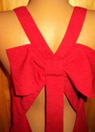 Сукня сарафан з відкритою спиною і бантом червоне міні бирка р. l - lustre5 фото