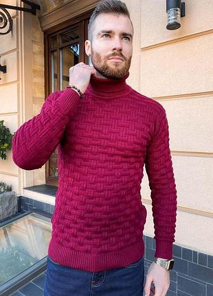 Свитер мужской, цвет бордовый, 161r602