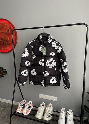 Denim tears the cotton wreath puffer jacket 'black'