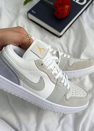 Кроссовки nike jordan женские серые с белым и голубым для активного отдыха удобная обувь найк эир джордан