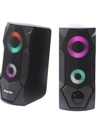 Новые колонки для пк maxxter csp-u002rgb 6вт rgb подсветки usb