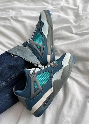 Женские кроссовки найк аир джордан nike air jordan 4 navy blue синий 36