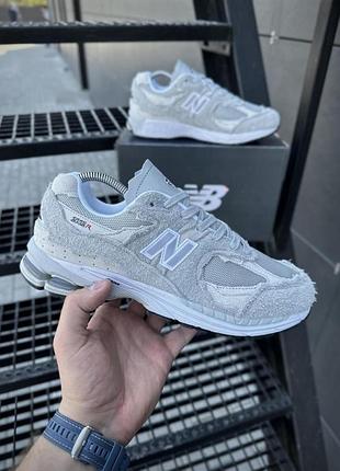 Кроссовки new balance 2002r light grey удобные мужские светло-серые нью баланс 2002р