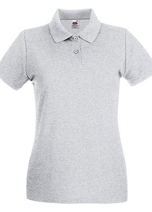Женская футболка поло, тенниска premium polo lady-fit, 100% хлопок xl, 94 серо-лиловый