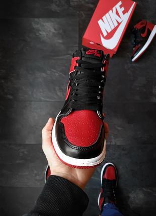 Nike jordan black red, мужские высокие кроссовки найк эир джордан7 фото