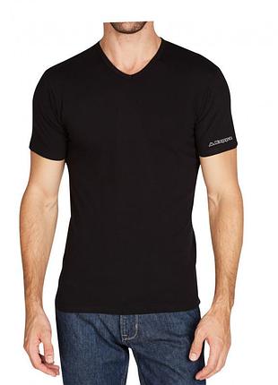 Футболка kappa t-shirt mezza manica scollo v чорний чол l k1315 nero