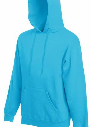 Толстовка чоловіча синя худі (кофта з капюшоном) ультрамарин classic hooded sweat fruit of the loom, 2xl