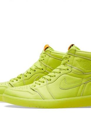 Кроссовки jordan 1 retro gatorade cyber yellow aj5997-345