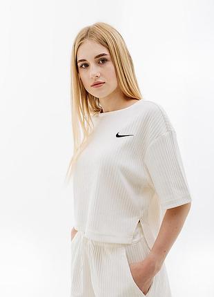 Женская футболка найк оригинал nike w nsw rib jrsy ss top dv7870-133