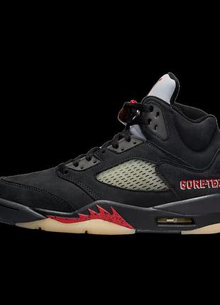 Женские кроссовки найк джордан оригинал nike jordan 5 retro gore-tex off-noir (w) dr0092-001