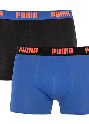 Трусы-боксеры puma basic boxer 2p черный, синий чел s 521015001-004