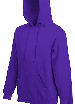 Толстовка чоловіча фіолетова худі (кофта з капюшоном) classic hooded sweat fruit of the loom, 2xl