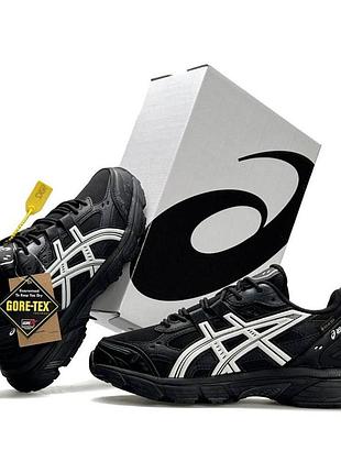 Мужские кроссовки asics gel nunobiki gtx gore tex черно белые термо кроссы асикс гел нубоки водостойкая мембрана гортекс демисезон 45