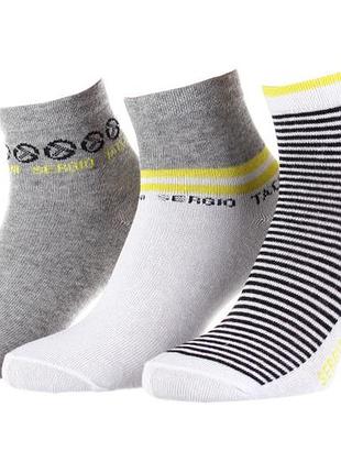 Жіночі шкарпетки сергіо тачіні оригінал sergio tacchini 3-pack білий, жовтий, сірий жін 36-41 13898215-3