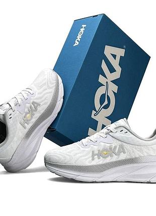 Женские кроссовки hoka challenger art 7 белые кроссы хока чаленджер арт 7 текстильные для пробежки лето весна 40