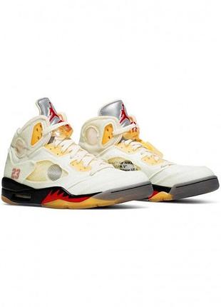 Кроссовки jordan 5 retro off-white dh8565-100