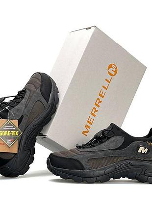 Мужские кроссовки merrell moc evo 1trl серо черные демисезонные водонепроницаемые кросы мерелл гортекс на зиму 44