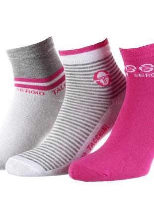 Жіночі шкарпетки сергіо тачіні оригінал sergio tacchini 3-pack білий, рожевий, сірий жін 36-41 13898215-1