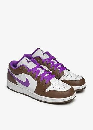 Жіночі кросівки найк джордан оригінал nike jordan 1 low purple mocha 553560-215