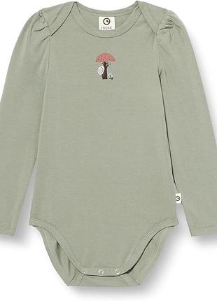 Детский боди для новорожденной девочки green cotton 74 см оливковый (25111208)