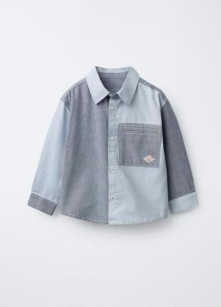 Детская рубашка для мальчика zara 86 см голубая (26021706a)