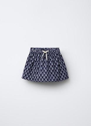 Дитяча вельветова спідниця-шорти для дівчинки zara 110 см темно-синя (26021008e)