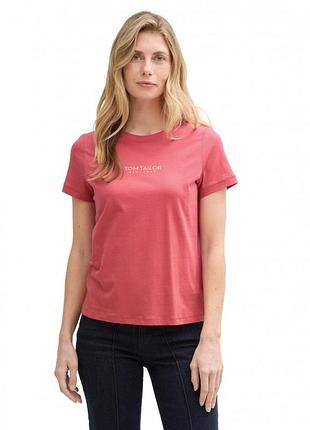 Жіноча футболка том тейлор оригінал women's t-shirt 1045543-11016 tom tailor l розовий 1045543-11016
