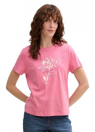 Жіноча футболка том тейлор оригінал women's t-shirt 1045534-15116 tom tailor l розовий 1045534-15116
