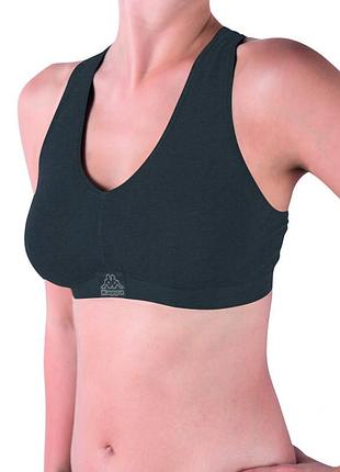Жіночий топ спортивний каппа оригінал kappa reggiseno sporty c/etichetta logo антрацит жін l/xl k2160 antracite