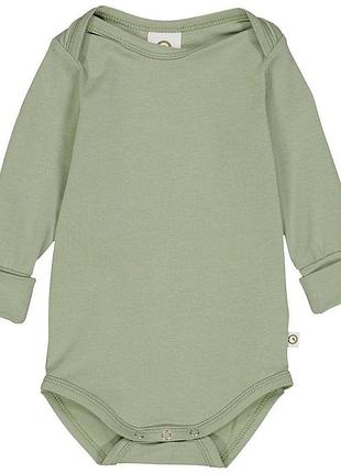 Детский боди green cotton 86 см оливковый (25111211)