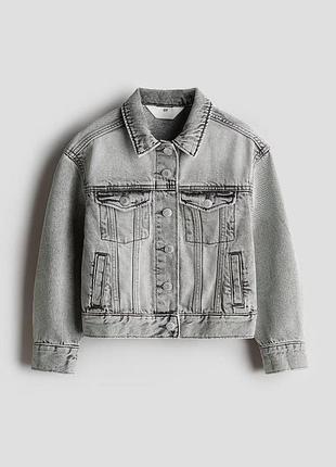 Детская джинсовая куртка для девочки h&m 134 см серый (25072408a) 11-12 років, 152 см