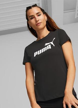 Жіноча футболка пума оригінал puma essentials logo tee 586295-01