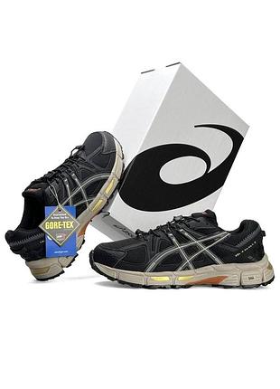 Мужские кроссовки asics gel kahana 8 gore tex черные кроссы кожаные асикс гел кахана гортекст демисезонные 44