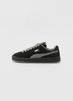Женские кроссовки стильные повседневные пума оригинал puma suede xl black/grey 403963-01 38