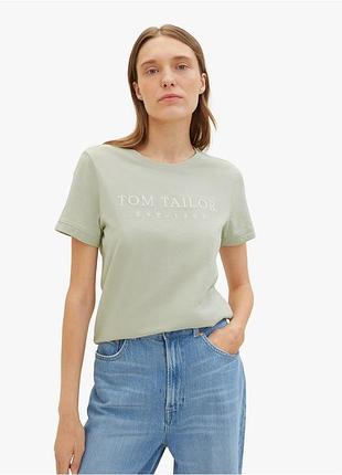 Жіноча футболка том тейлор оригінал women's summer blouse short sleeve 1041288-34895 tom tailor l фісташковий 1041288-34895