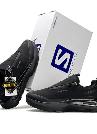 Мужские кроссовки черные salomon odyssey gore tex демисезонные саломон одиссей гор текс обувь на осень весну 44