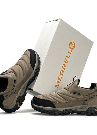 Мужские кроссовки merrell 1trl winter moc 3 gore-tex песочные водонепроницаемые мерелл гортекс на осень зиму 44
