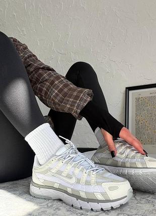 Женские кроссовки найк стильные красивые nike p-6000 white grey 40