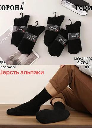 Мужские носки из шерстисты альпаки корона a1202-1 размер 41–47 60-00
