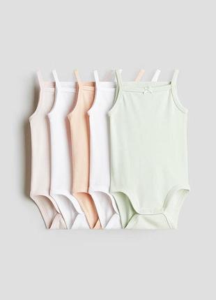 Набір дитячих боді-майок 5 шт для дівчинки h&m 50 см різнобарвний (25063003a)