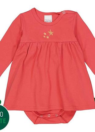 Детское платье-боди для девочки green cotton 68 см коралловый (251112108)