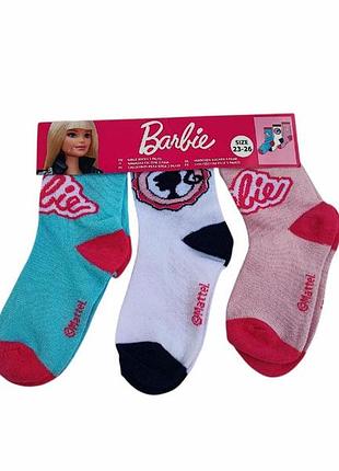 Набор детских носков для девочки (3 пары) barbie 23-26 разноцветный (25061822)