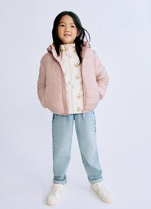 Детская демисезонная стеганая куртка для девочки h&m 92 см розовая (26040701a) 8-10 років, 134 - 140 см