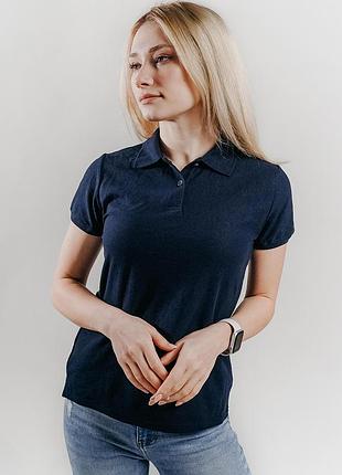 Женское поло fruit of the loom 0632120 l, az глубокий темно-синий