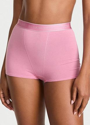 Женские трусики victoria's secret (7114439124750) logo cotton high-waist boyshort xxl розовые