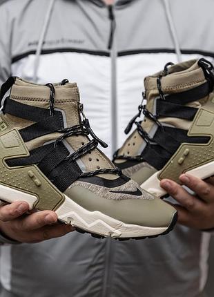 Кроссовки nike air huarache gripp olive (оливковые) 41