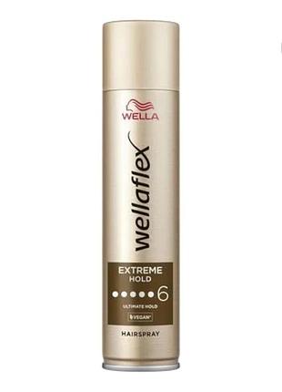 Лак для волос wellaflex extreme hold 6 экстрасильная фиксация 250 мл